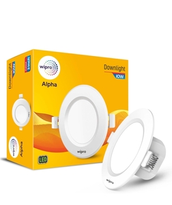 Wipro Garnet 10W Round Downlight Junction Box | Green | Glare-Free Design | Recessed Downlighter for False Ceiling | Surge Protection upto 4Kv | Cutout ∼ 3 inch | Pack of 1