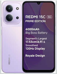 Redmi 15C 5G Prime Edition (Dusk Purple, 4GB + 128GB) | Massive 6000mAh Battery | Segment's Largest 17.53cm Display Up to 120Hz
