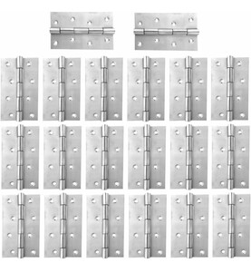 Atom 20 Pcs, Stainless Steel Door Butt Hinges | 5 Inch x 14 Gauge/1.6 mm Thickness, Soft Close Hinge/kabja for Door, Window, Cabinet, Closet, Cupboard, Wooden Box (Silver Satin Finish, HNG-5X14)