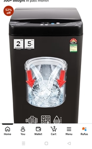 Midea 7.5 Kg 5 Star Fully Automatic Top Load Washing Machine, Spiral Stream Tub, Dual Waterfall, 6 Petal Pulsator, Magic Filter (MWMTL075FP0PNMB, Auto Restart, Mid Black