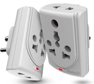 Sturlite Konvert Multiplug| 6-16 Amp| 2-Pin & 3-Pin Socket| Universal AC Travel Adapter| Premium Polycarbonate Body Socket| Compact Converter Plug for Travel, Home & Office Use - Pack of 1