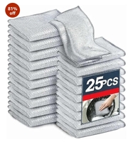 Premium 25 Pack "Double Layered" Non-Scratch Wire Dishcloth